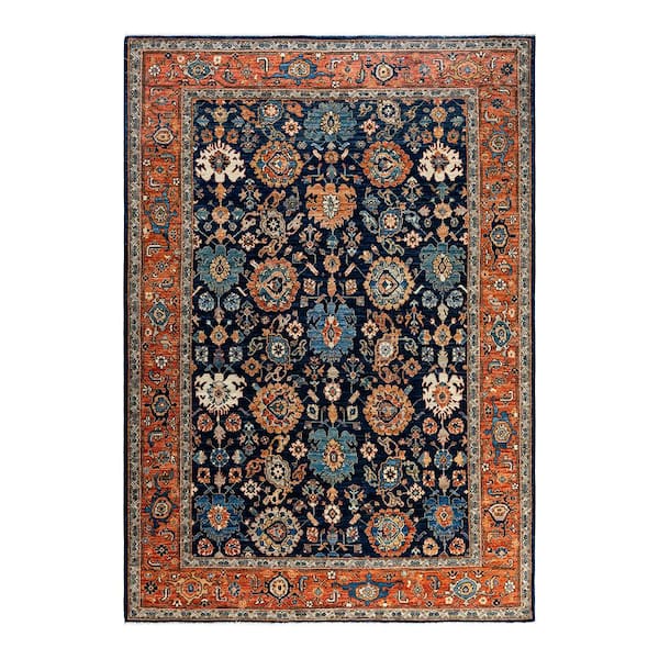 Serapi Blue 6 ft. x 9 ft. Tribal Wool Indoor Area Rug