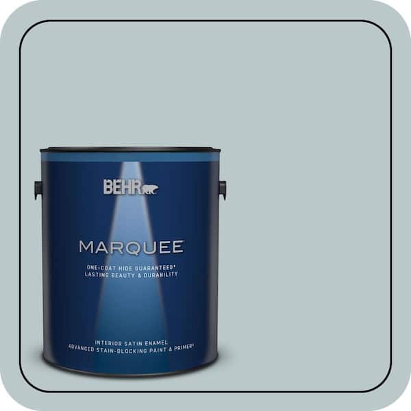 BEHR MARQUEE 1 Gal. #N470-2A Dusted Blue Satin Enamel Interior Paint and Primer