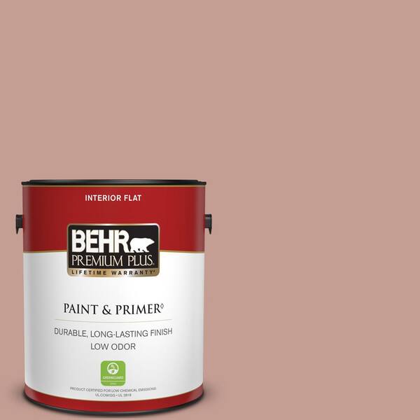 BEHR PREMIUM PLUS 1 gal. #S170-4 Retro Pink Flat Low Odor Interior Paint & Primer