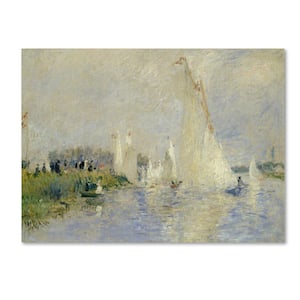 Regatta at Argenteuil 1874 by Pierre Renoir Floater Frame Home Wall Art 14 in. x 19 in.