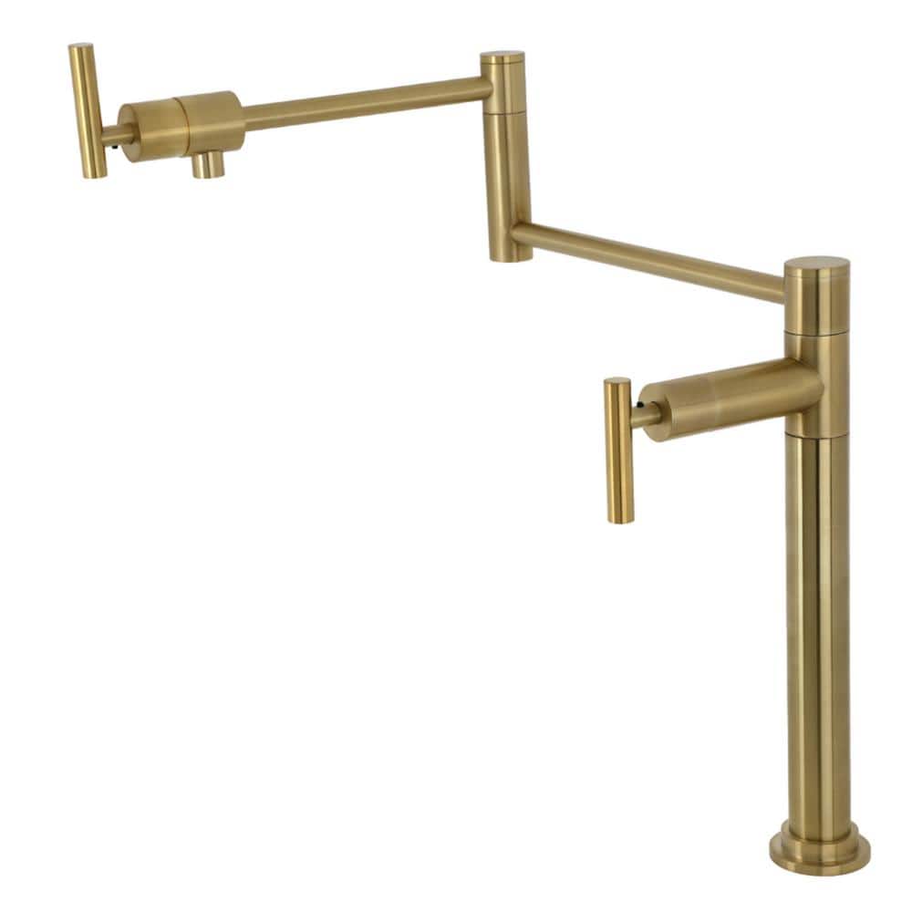 Manhattan Deck Mount Pot Filler Faucet in Brushed Brass price history on PriceWatchPro
