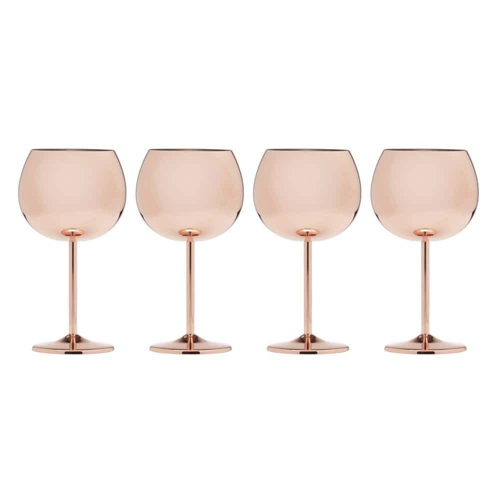 18 oz. Copper Stainless Steel Red Wine Glass Set (Set of 4) -  Cambridge, EW010CBCPRDS