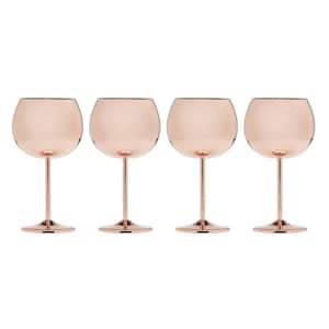 18 oz. Copper Stainless Steel Red Wine Glass Set (Set of 4)