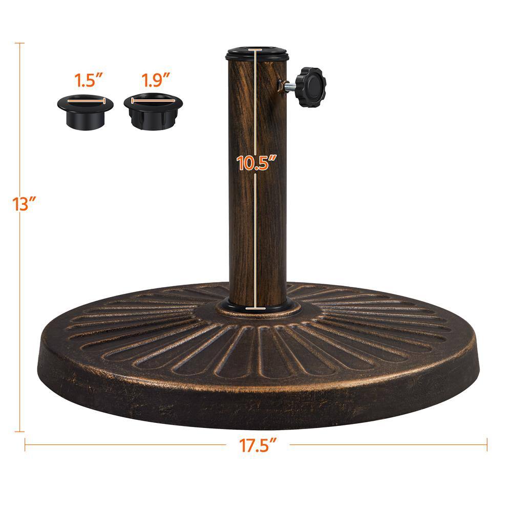 Bronze Heavy Duty Round Metal Patio Umbrella Base