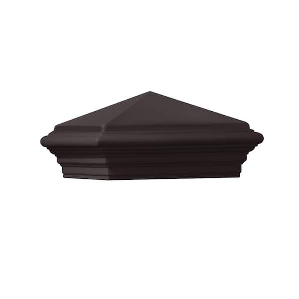 Unbranded 12 in. x 12 in. x 8 in. Gray Cast Stone Woodland Square Post Cap