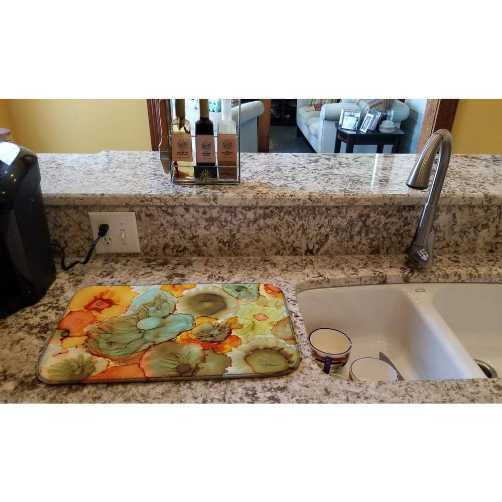 Flower Shape Kitchen Drain Pad Absorbent Sink Mats Non Slip Dish