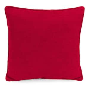 16 in. L x 16 in. W x 4 in. T Outdoor Throw Pillow in Celosia Really Red