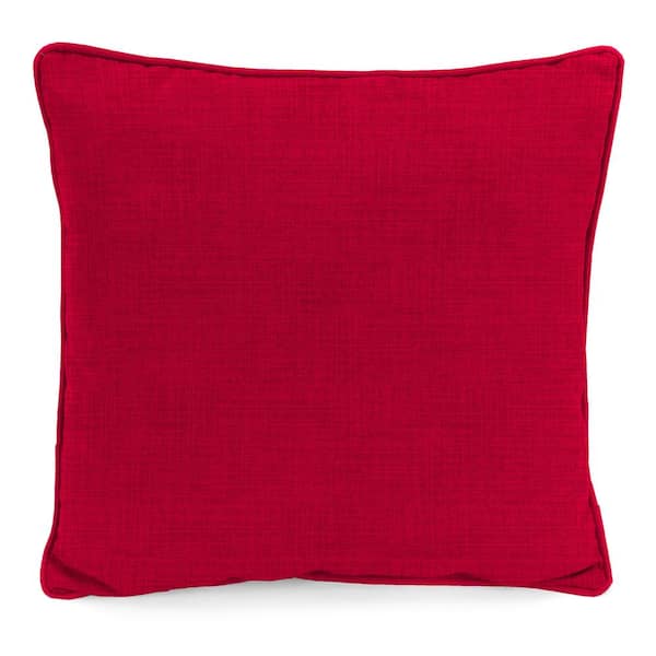Jordan Manufacturing 16 in. L x 16 in. W x 4 in. T Outdoor Throw Pillow in Celosia Really Red