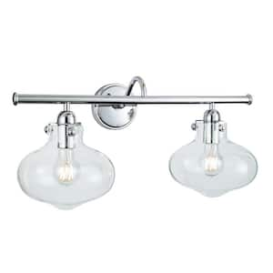 Clara 2-Light Chrome Wall Sconce