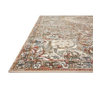 Saban Straw/Beige 3 ft. 9 in. x 5 ft. 9 in. Bohemian Floral Area Rug