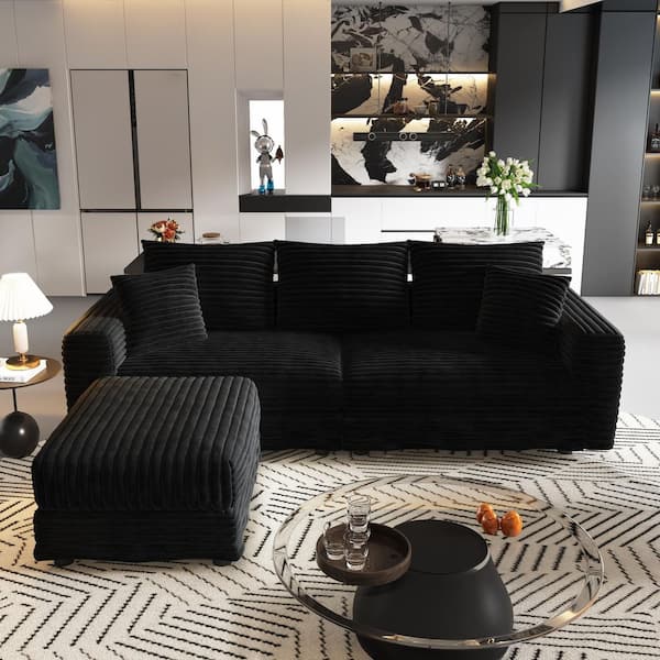 Harper & Bright Designs Corduroy Modular Sectional Sofa