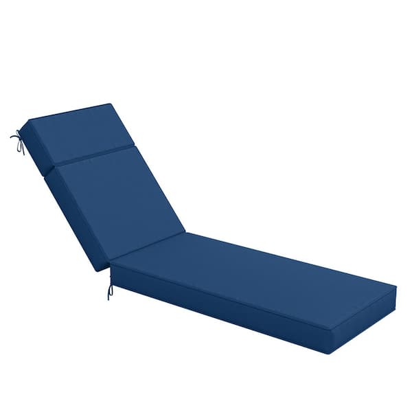 71 in. x 21 in. x 4 in. Premium Waterproof Chaise Lounge Cushion, All-Weather Replacement for Outdoor Chairs Blue