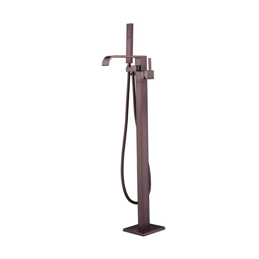 Distressed Bronze Freestanding Tub Filler with Handshower