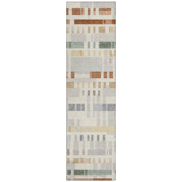 Chantille Machine Washable Indoor/Outdoor Abstract ACN3051 Cream 2 ft. x 7 ft. Runner Rug