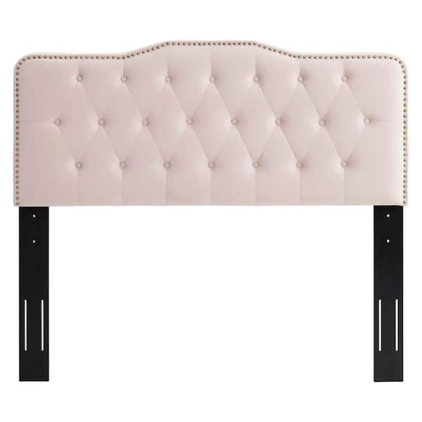 MODWAY Sophia Pink Tufted Performance Velvet Full/Queen