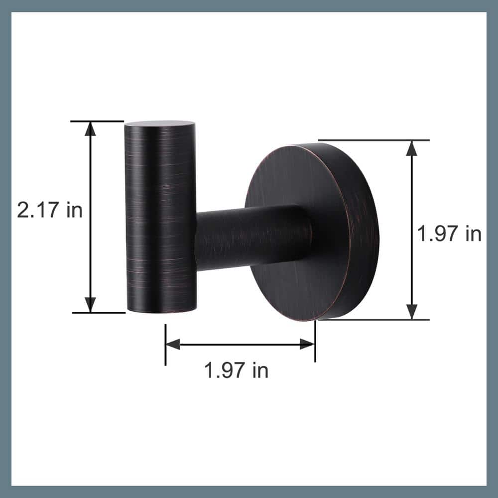 Oil Rubbed Bronze Wall Mounted J-Hook Set of 6