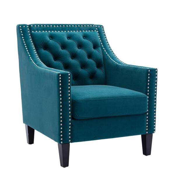 velvet teal armchair