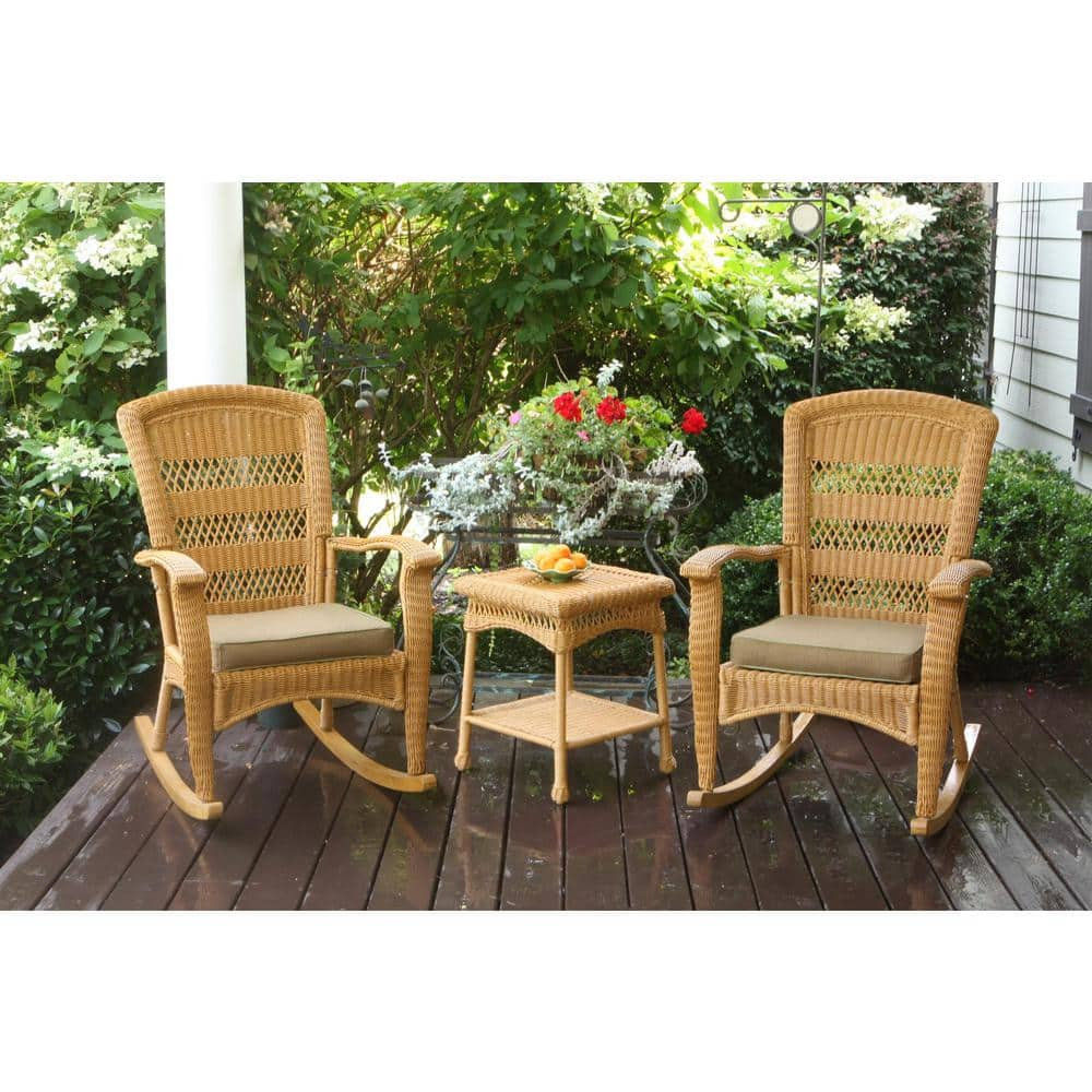 Tortuga Outdoor Portside Plantation 3-Piece Amber Wicker Outdoor ...