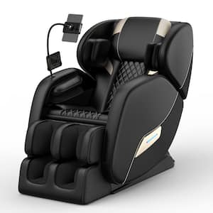 Elowen Black PU Leather Power Motorized Zero Gravity Reclining Massage Chair with Full Body Air Pressure