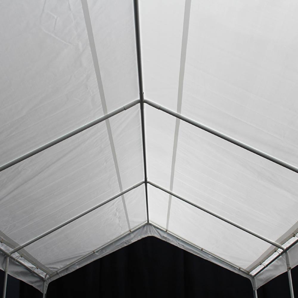 Extra Long White Fabric Canopy with Metal Frame