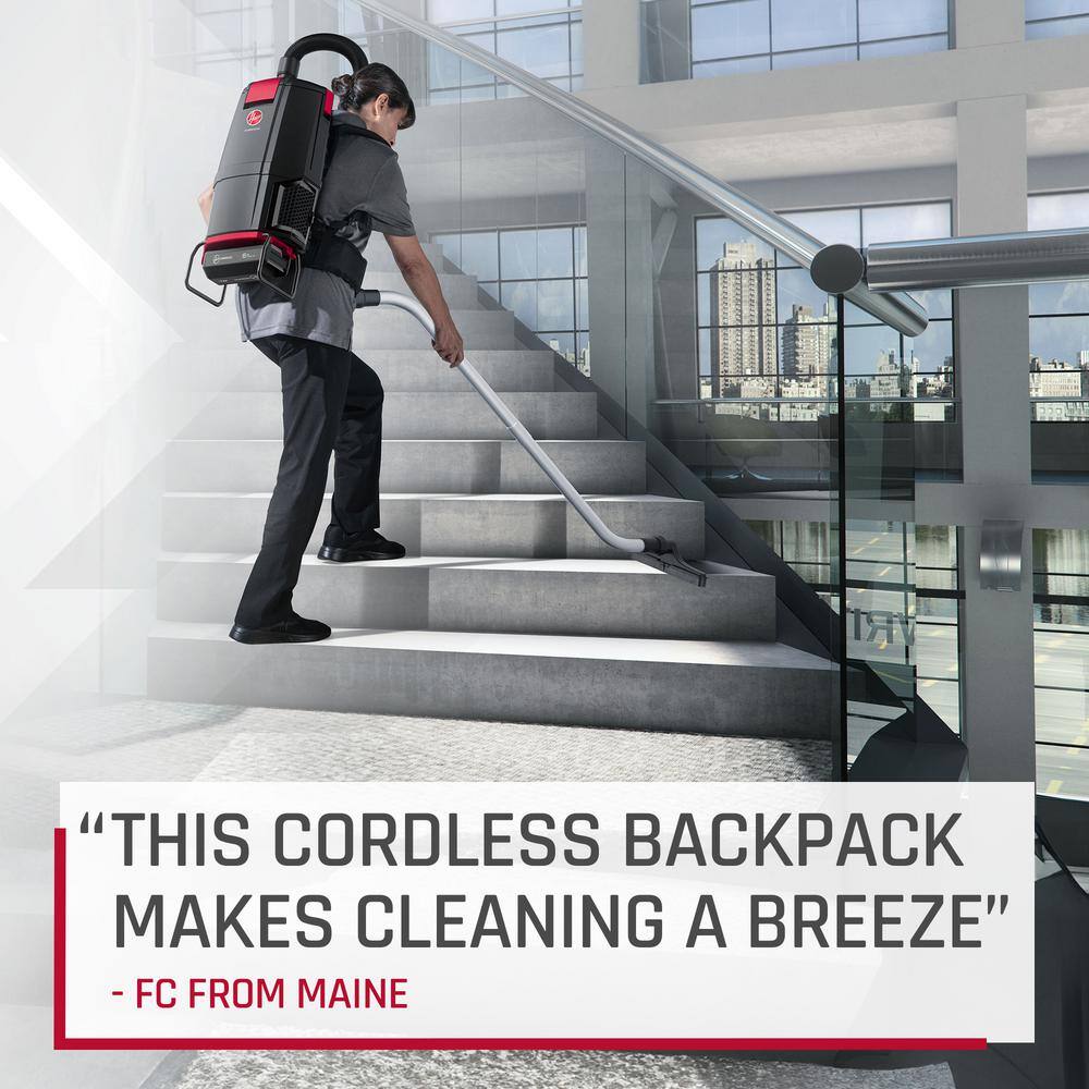 Black Cordless HEPA Filter Backpack Vacuum Cleaner for Commercial Use
