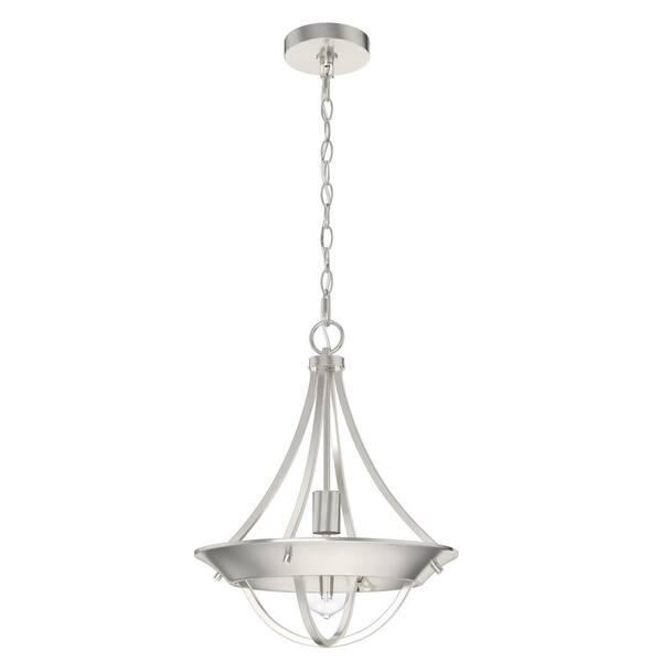 Hunter Devon Park 3-Light Brushed Nickel Transitional Clear Glass Urn LED Medium Hanging Pendant Light