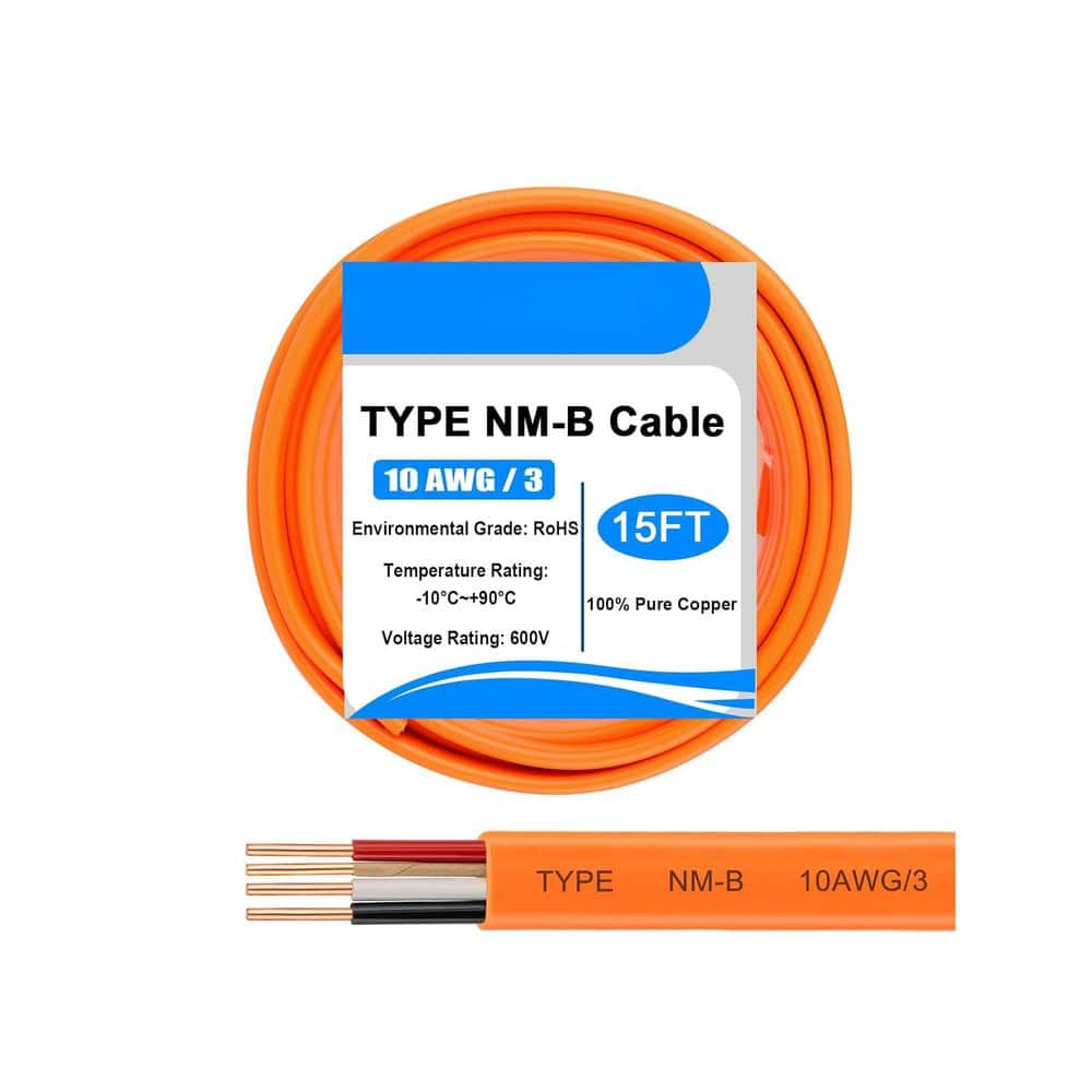 15ft 10 Gauge 3 Conductor Stranded Grounded Landscape Lighting Wire NM-B Pure Copper Indoor Residential Roll price history on PriceWatchPro