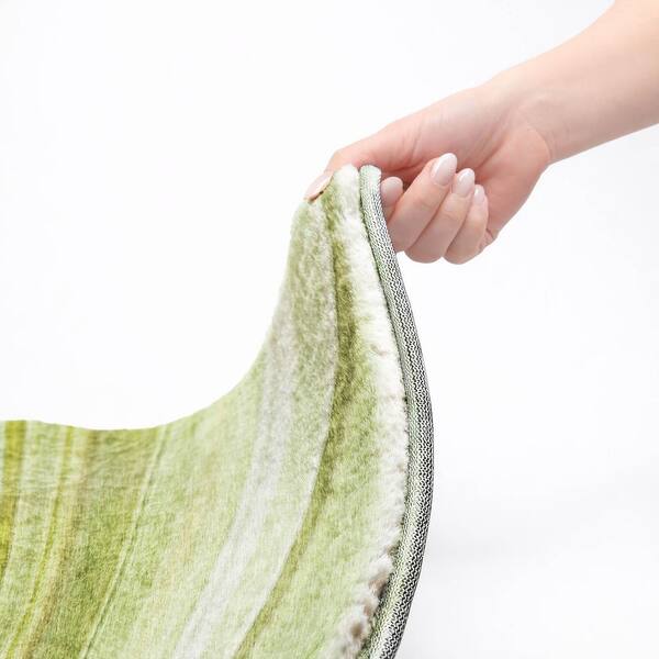 Dream Shag Premium Machine Washable Abstract ADS585 Aloe 10 ft. x 14 ft. Area Rug