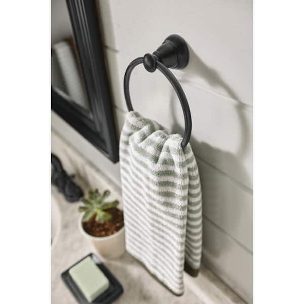 Banbury Towel Ring in Matte Black (2-Pack Combo)