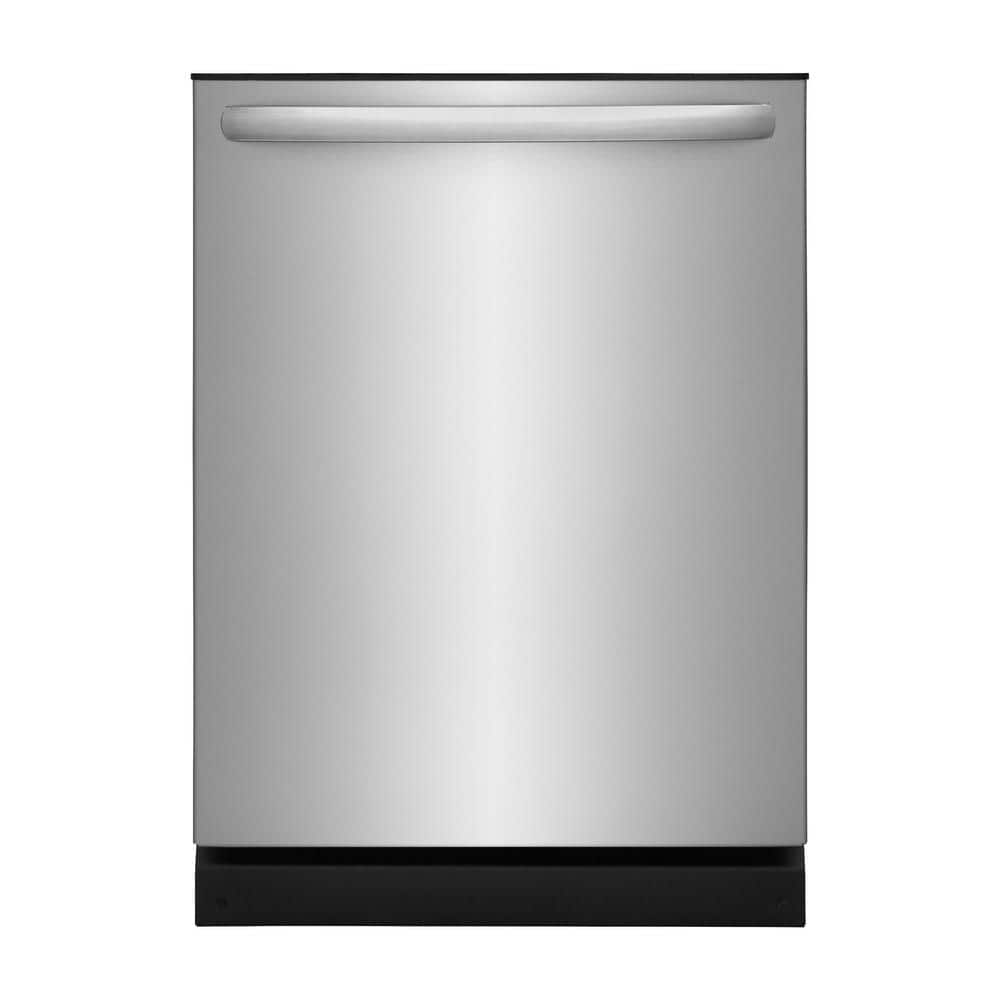 Frigidaire 24 In. in. Top Control Built-In Tall Tub Dishwasher in Stainless Steel with 4-Cycles, 54 dBA, Silver