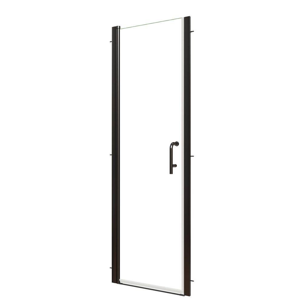24-26 in. W x 72 in. H Victoria Frameless Pivot Swing Shower Door in Matte Black with Clear Glass price history on PriceWatchPro