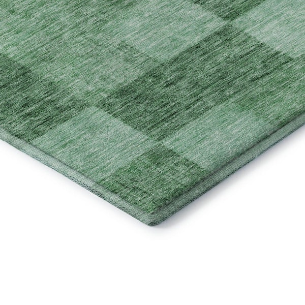 Mayfield Premium Machine Washable Abstract AMF1139 Green 9 ft. x 12 ft. Area Rug