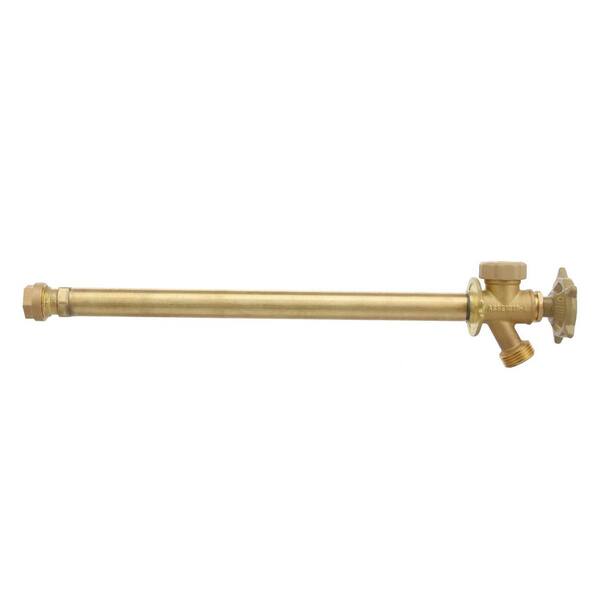 Homewerks Worldwide 1/2 in. x 12 in. Brass Anti-Siphon Frost Free Sillcock Valve with Push-Fit Connections