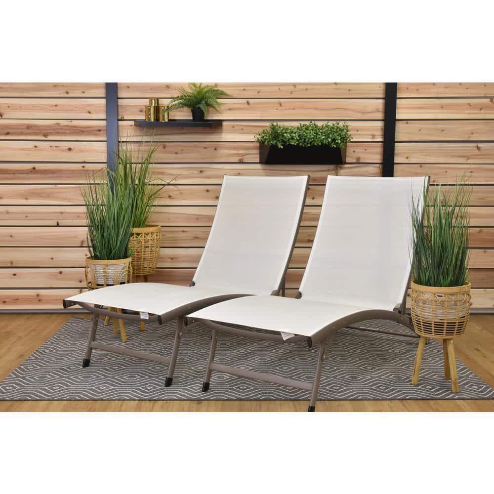 Clearwater 2-Piece White Aluminum Outdoor Chaise Lounge Set