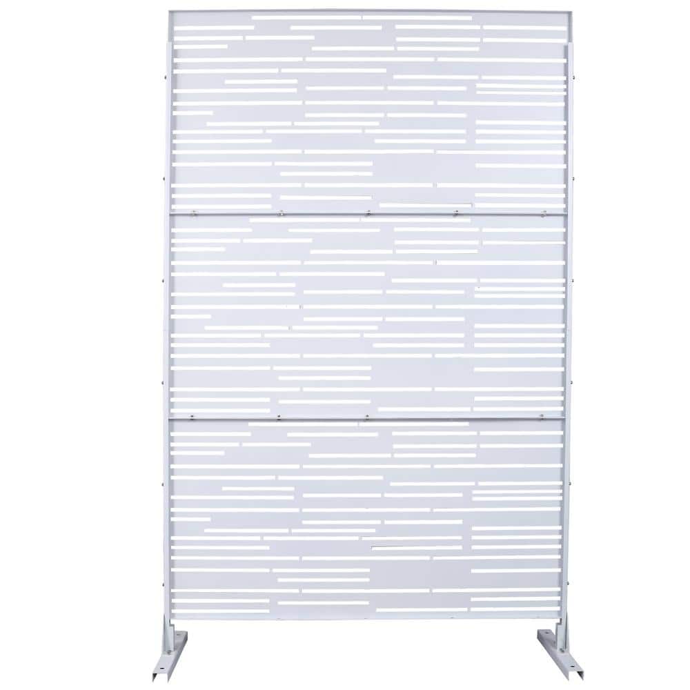 6.3 ft. x 4 ft. Outdoor Metal Freestanding Decorative Privacy Screen, Fence
