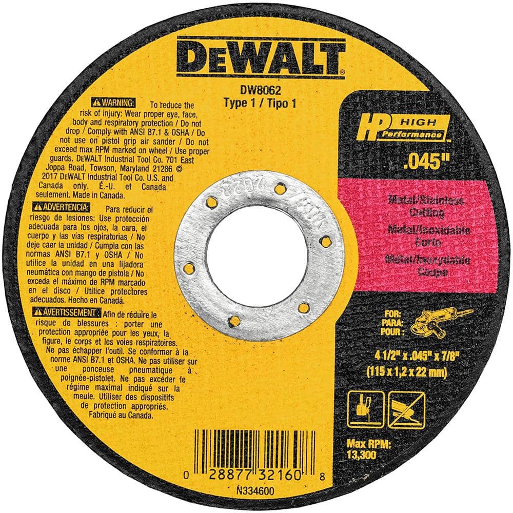 DEWALT 4-1/2 in. x 0.045 in. x 7/8 in. Metal and Stainless