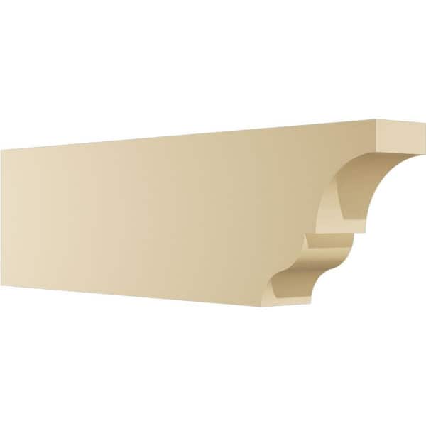 Ekena Millwork 4 in. W x 10 in. H x 36 in. L Standard Asheboro Signature Urethane Outlooker Rafter Tail, Primed Tan
