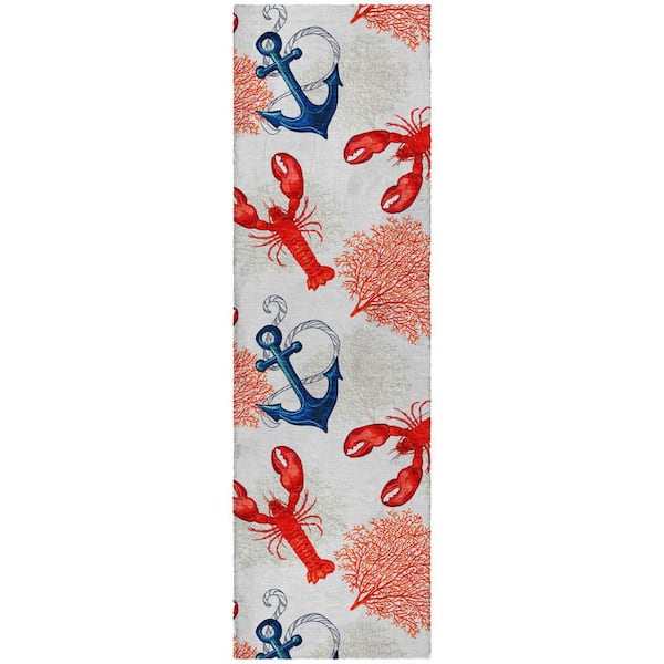 Dream Shag Premium Machine Washable Abstract ADS149 Ivory 2 ft. x 7 ft. Runner Rug