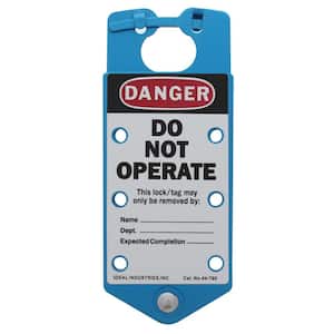 1/Card Safety Lockout Hasp, Do Not Operate, Blue