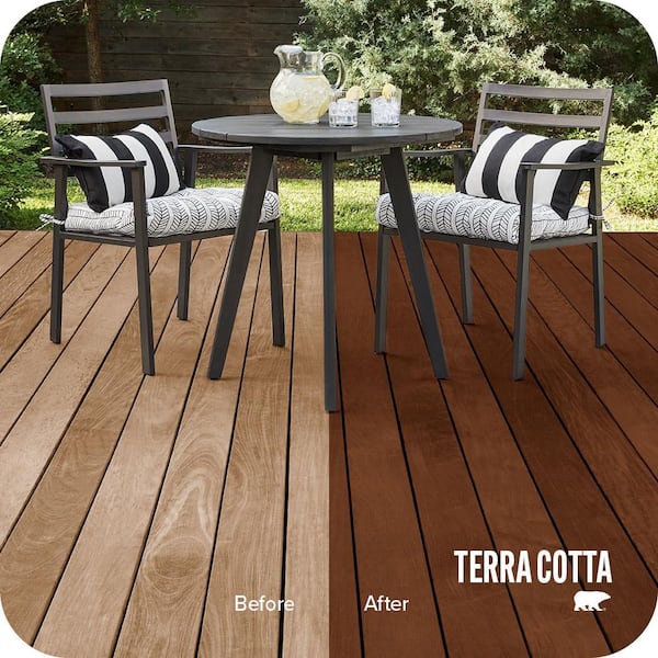 5 gal. #ST-118 Terra Cotta Semi-Transparent Waterproofing Exterior Wood Stain and Sealer
