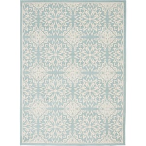Jubilant Ivory/Green 5 ft. x 7 ft. Moroccan Farmhouse Area Rug