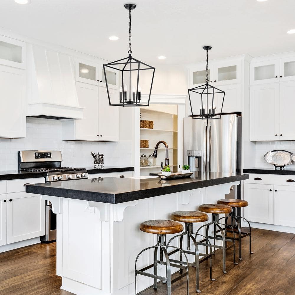 Renzo 63.5'' Matte Black Modern Farmhouse LED Pendant Light