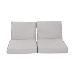 Terry 22 in. x 17.75 in. 2-Piece Outdoor Patio Loveseat Cushion Set in Silver
