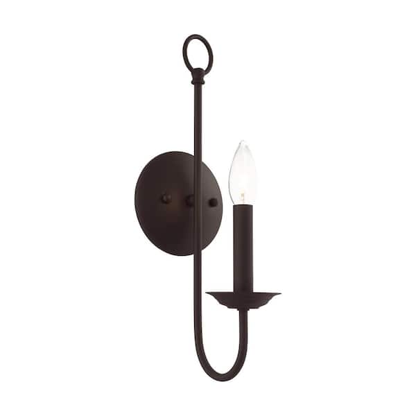Abbotsford 5 in. 1-Light Bronze Single Wall Sconce