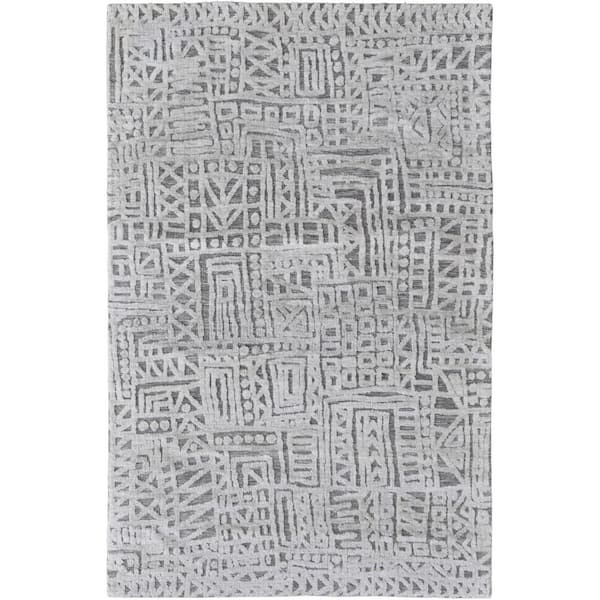 HomeRoots Gray 8 ft. x 10 ft. Geometric Area Rug