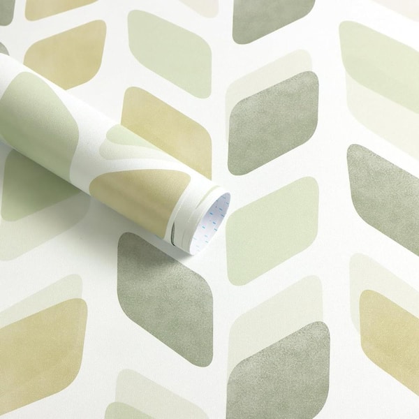 Green Boho Checkered Peel and Stick Contact Paper Self-Adhesive Removable Wallpaper Roll