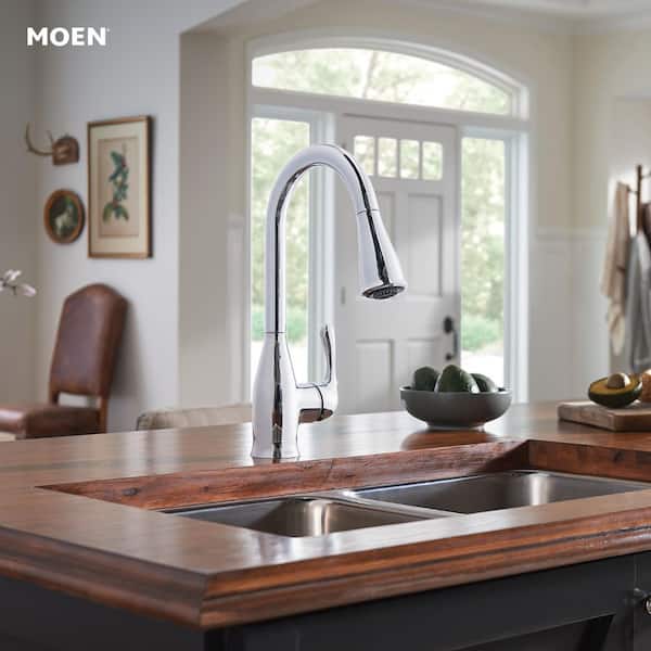 Kaden Single-Handle Pull-Down Sprayer Kitchen Faucet with Reflex and Power Clean in Chrome