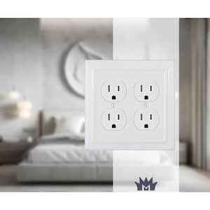 Architectural 2-Gang 2 Duplex Outlet Wall Plate (Classic White)