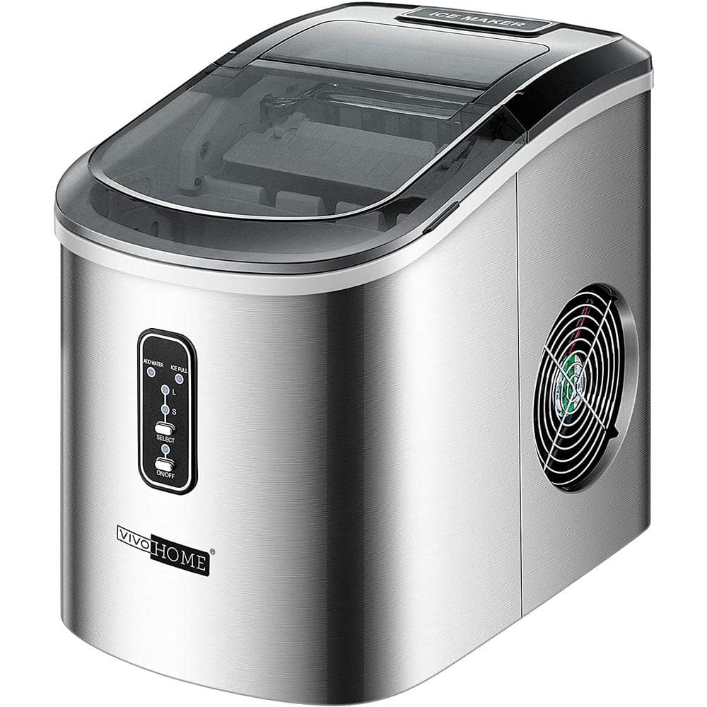 VIVOHOME Electric 26 lbs./day Portable Ice Cube Maker in Stainless Steel  X0027T1SQX - The Home Depot