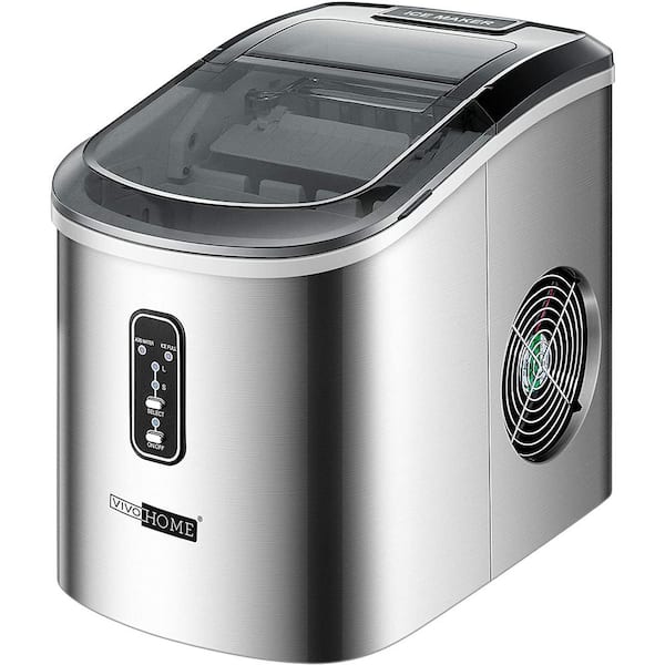 VIVOHOME Electric 26 lbs./day Portable Ice Cube Maker in Stainless Steel  X0027T1SQX - The Home Depot